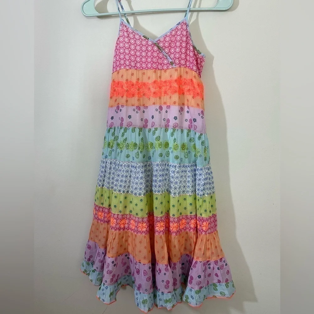 Mini & Maggi sz 7-8 dress summer style full style mixed media skirt
